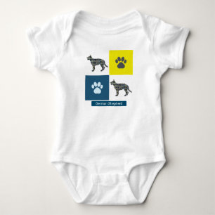Body Chien berger allemand & Paw Y&B Grille Carré