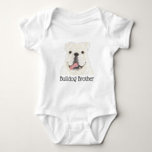 Body Chien Bouledogue Anglais Blanc Personnalisé