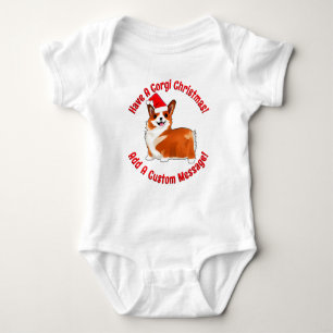 Body Chien de Noël Corgi avec T-shirt de chapeau de Noë