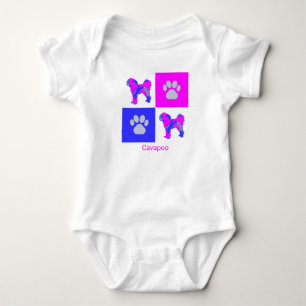 Body Chien et Paw rose et bleu Cavapoo