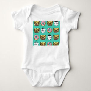 Body Chiens amusants, beignets, motif de café.
