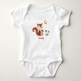 Body Chipmunk bébé avec maïs, papillon et fleurs