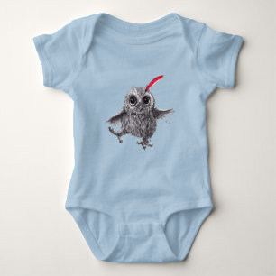 Body Chouette dansante mignonne avec plume rouge