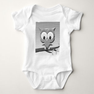 Body Chouette De Newsprint En Noir Et Blanc