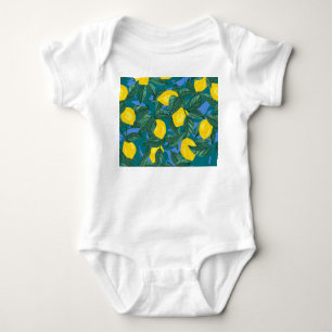Body Citrons, feuille : motif tropical d'agrumes.
