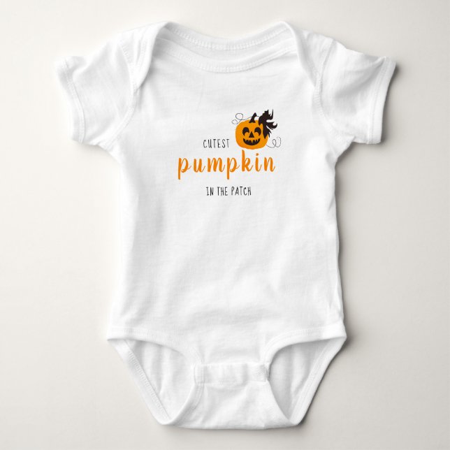 Body Citrouille Cutest Dans Le Patch Jack-o'-lantern Or (Devant)