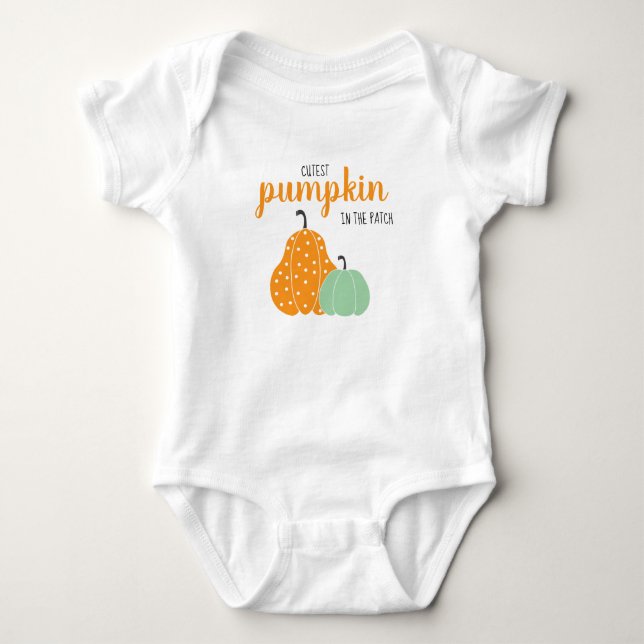 Body Citrouille Cutest Dans Le Patch Orange Vert (Devant)