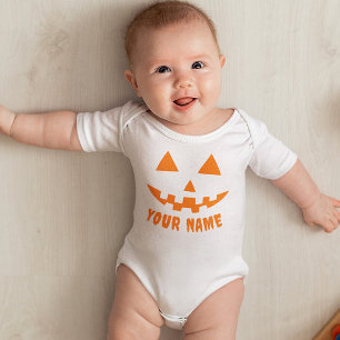 Body Citrouille orange personnalisée Halloween Votre no