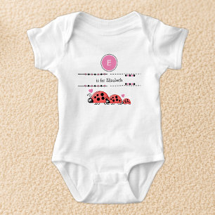 Body Coccinelles ajouter nom noir et rose