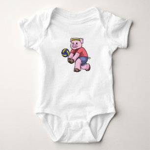 Body Cochon de sport avec volleyball
