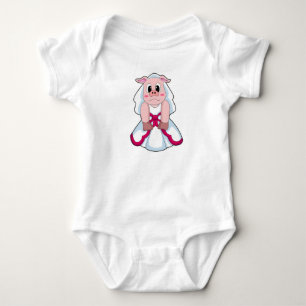 Body Cochon en mariée avec robe de mariée