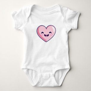Body coeur heureux rose