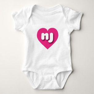 Body Coeur rose chaud du New Jersey - J'aime nj