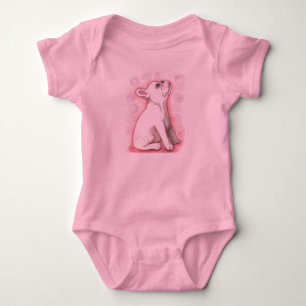 Body Combinaison assez rose de bébé de bouledogue