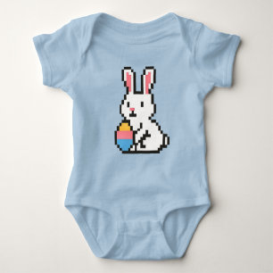 Body Combinaison bébé 8 bits de lapin de Pâques mignon