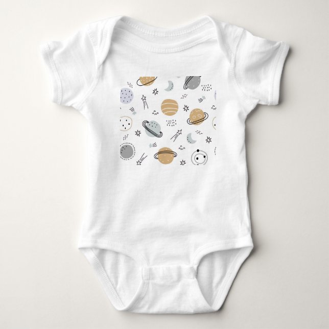 Body Combinaison bébé à thème spatial mignon  (Devant)