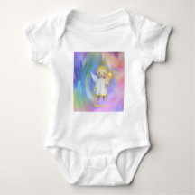 Combinaison bébé ´Bless You´ blanc arc-en-ciel