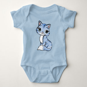 Body Combinaison bébé chaton bleu Câlins
