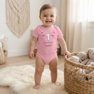 Body Combinaison bébé fille premier anniversaire aquare
