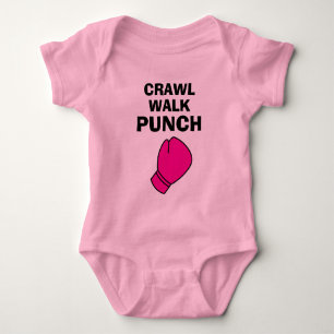 Body Combinaison bébé gant de boxe rose Crawl Walk Punc