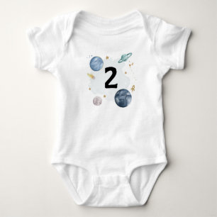 Body Combinaison Chemise Deux 2 Galaxie Planètes Annive