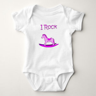 Body Combinaison rose de bébé de cheval de basculage