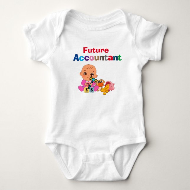 Body Comptable sur mesure pour bébé amusant (Devant)
