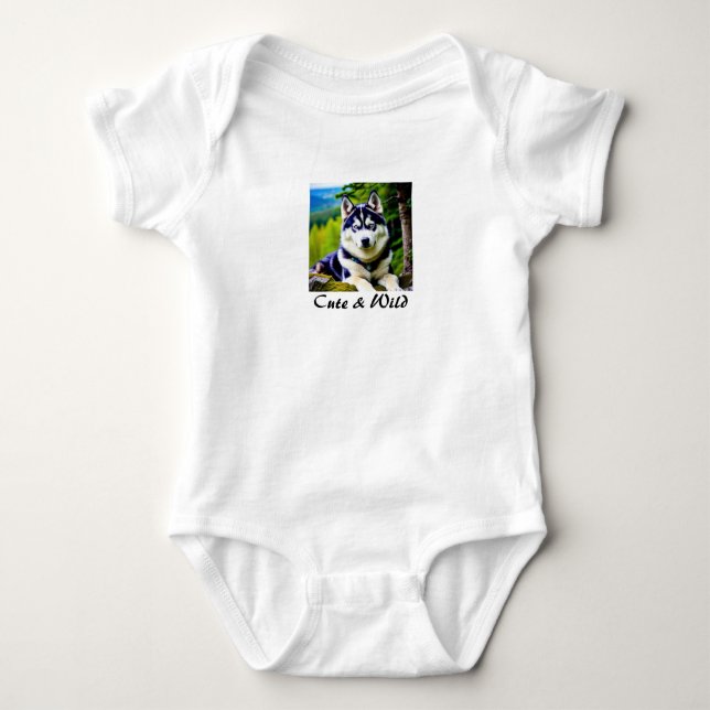Body Conception graphique Bébé Jumpsuit Wolf (Devant)