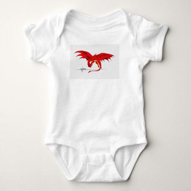 Body Costume de bébé dragon rouge (Devant)