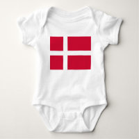 Costume de bébé patriotique avec drapeau Danemark
