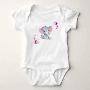 Body Costume de bébé rose éléphant