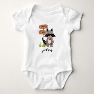 Body Couleur d'aquarelle Cute Raccoon Nom du texte pers