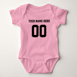 Body Couleur/Nom personnalisé Baby Sports Black Jersey