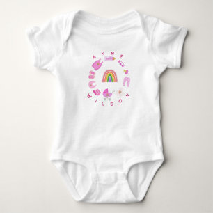 Body Couleur rose arc-en-ciel de la petite fille