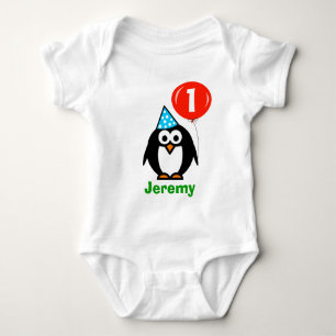 Body Crampant d'anniversaire pour bébé pingouin et ba