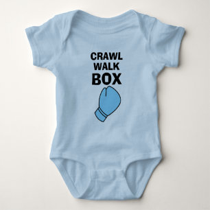 Body Crawl Walk Box bleu boxer gant bébé bodysuit