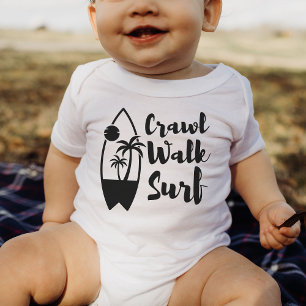 Body Crawl Walk Surf été Petit surfeur Baby Bodysuit