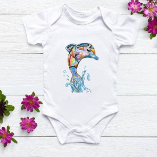 Body Crayon de couleur dauphin sautant hors de l'eau