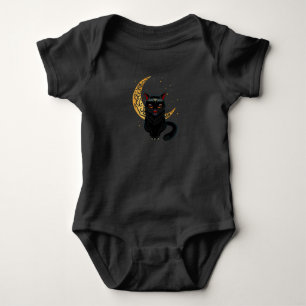 Body Croissant de chat gothique noir Wicca Goth Kitten