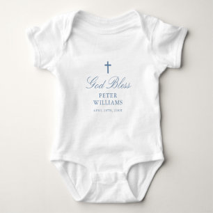 Body Croix Bleue tenue Baptême personnalisée