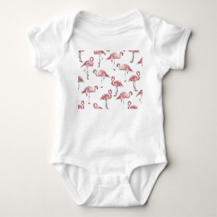 Body Croquis Flamant rose : Motif Vintage tropical.