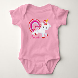 Body Cute Baby Girl Unicorn Rainbow Personnalisé