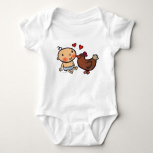 Body Cute Brown Peck de poulet sur la joue pour bébé