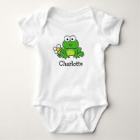 Cute Frog et Flower Baby Bodysuit