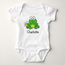 Cute Frog et Flower Baby Bodysuit
