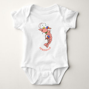 Body Cute happy shrimp, dessin animé de crevettes