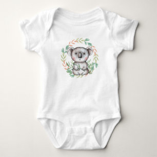 Body Cute Koala Ours Leaf Wreath Baby Bodysuit
