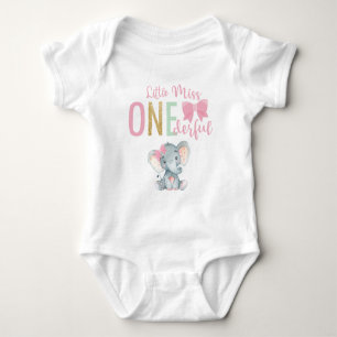 Body Cute Little Miss ONE derful Elephant 1er Anniversa