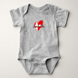 Body Cute Modern Danemark Drapeau coeur danois nom pers