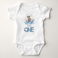 Cute Nautical Blue Boat Teddy Bear 1er anniversair